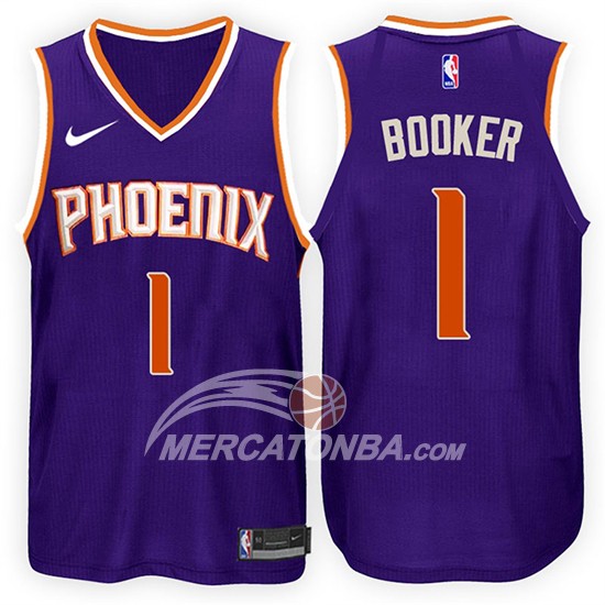 Maglia NBA Devin Booker Phoenix Suns 2017-18 Viola